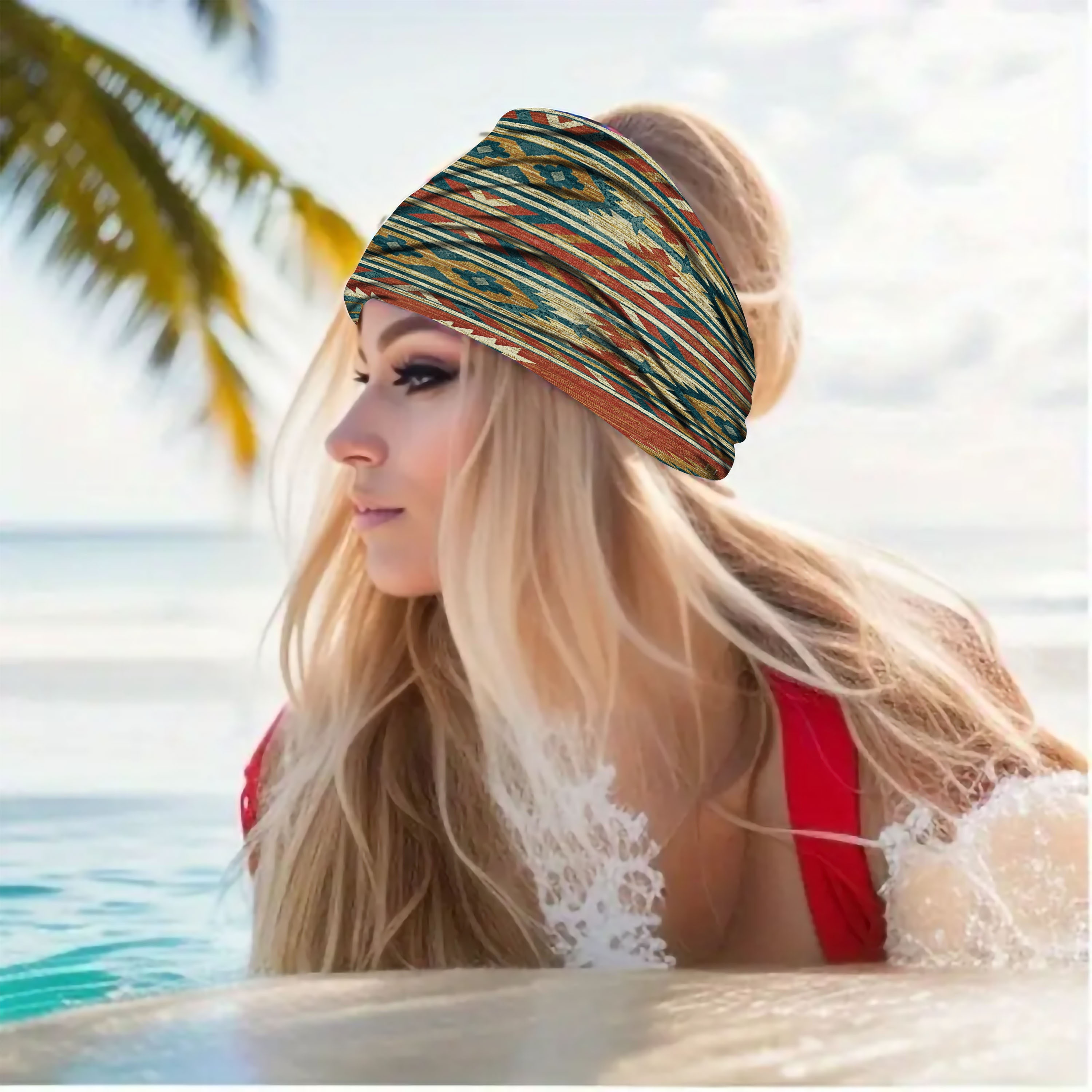 1/4/8pcs Bohemian Ethnic Style Women'S Headbands, Soft And Comfortable, Sweat-Absorbent Bands for Yoga, Fitness, And Daily Wear