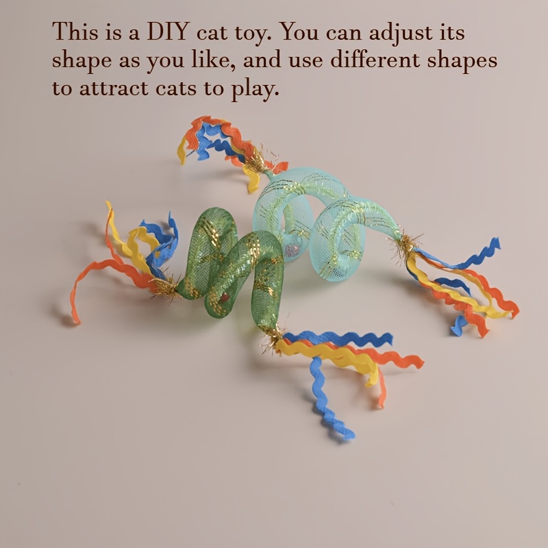 TEMU 2pcs Pet Toy Cat Teaser With Built-in Bell, A Must-have For Cats To Self-entertain And Boredom. Made Of Durable Material Resistant To Scratching