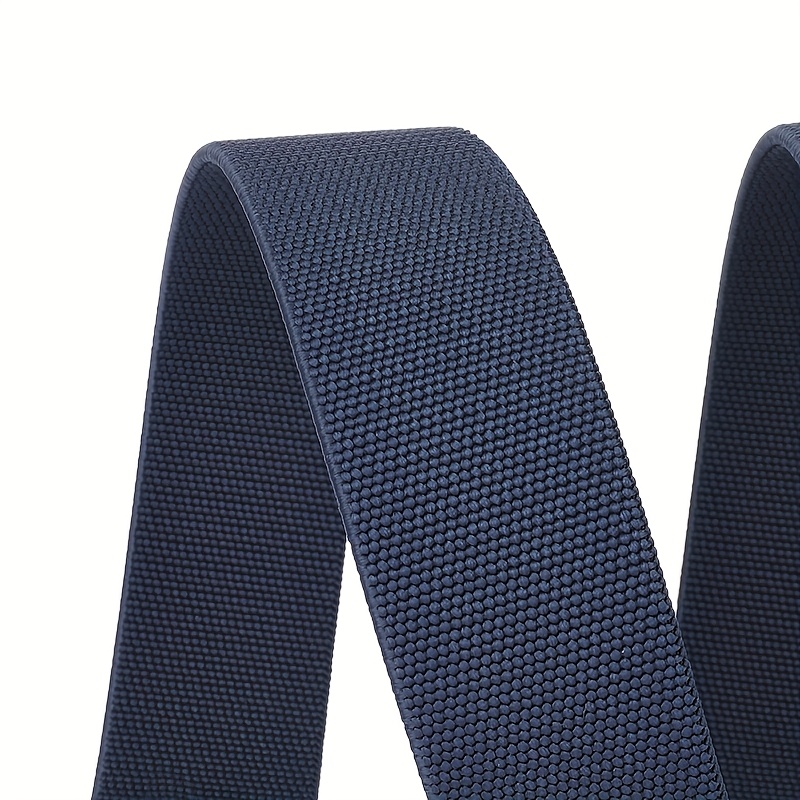 Stylish Navy Knit Automatic Buckle Belt for Men