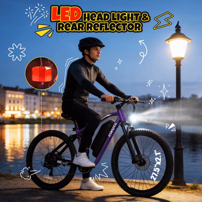 m200f electric bike for adults, 27. e-bike, brushless motor, 48 .8ah up to 80 miles range, full suspension step-over electric bicycle and a helmet included as a gift Product details 3