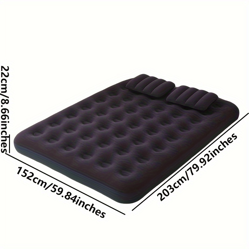 portable camping air mattress set with pillows and built in pump   pvc battery free 2