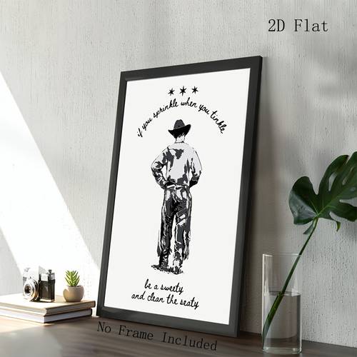 item picture 2d flat 2d flat 1pc unframed canvas wall art posters prints sprinkle western bathroom print neutral cowboy wall art funny bathroom decor printable bathroom poster howdy wall decor dorm art for living room bedroom home decor