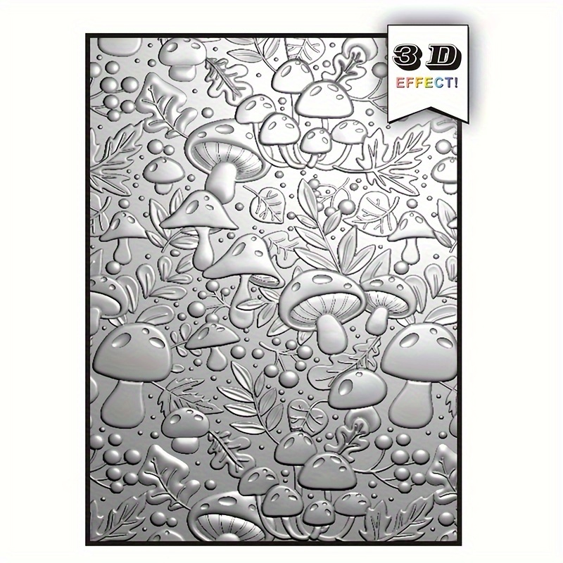 

Easter Theme 3d Effect Embossing Folder - Transparent Plastic, Mushroom Harvest Design Craft Tool