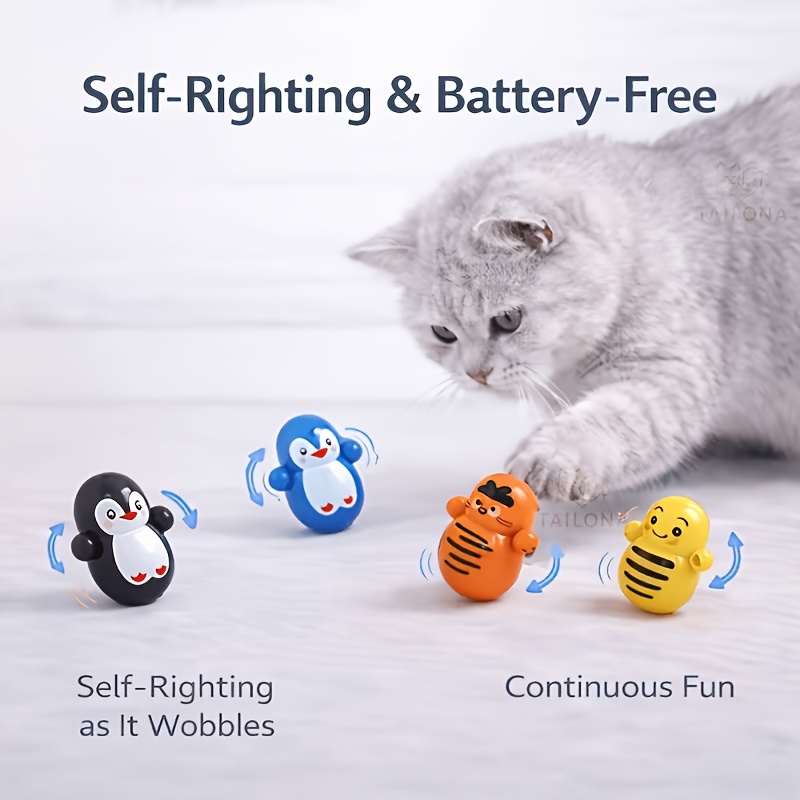 10  indoor cat rolling toy 10pcs set self rolling cat toy no batteries required random styles lightweight plastic cat puzzle toy