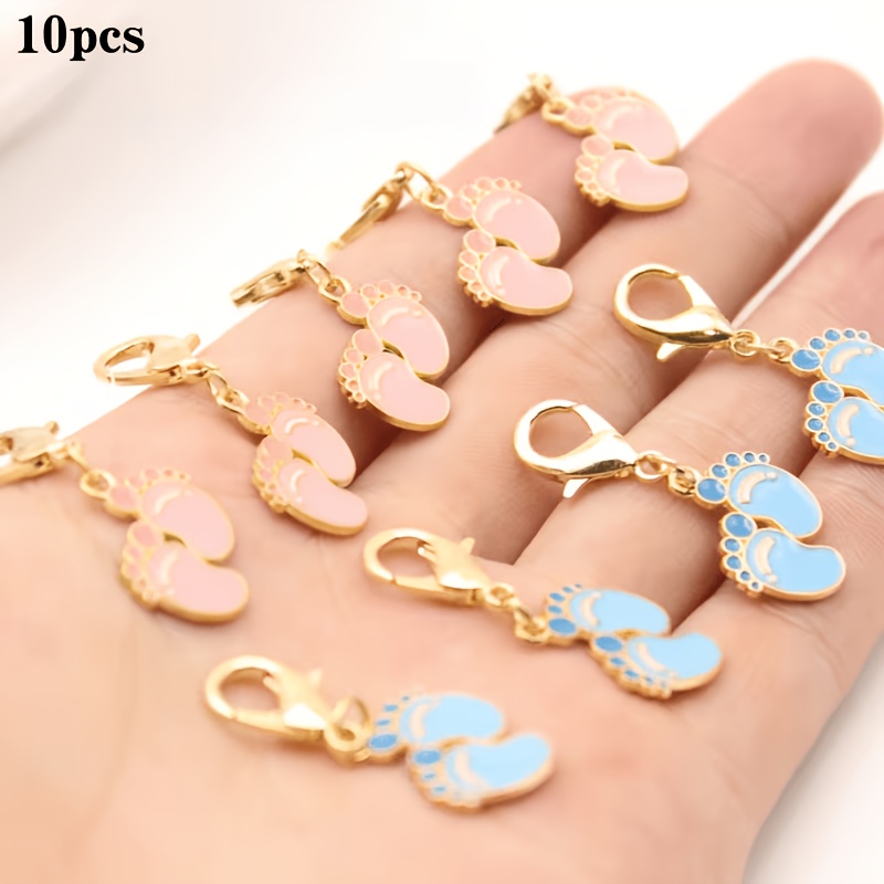 TEMU 10pcs Pink And Blue Lobster Clasp Keychains, Gift For Parties, Present For