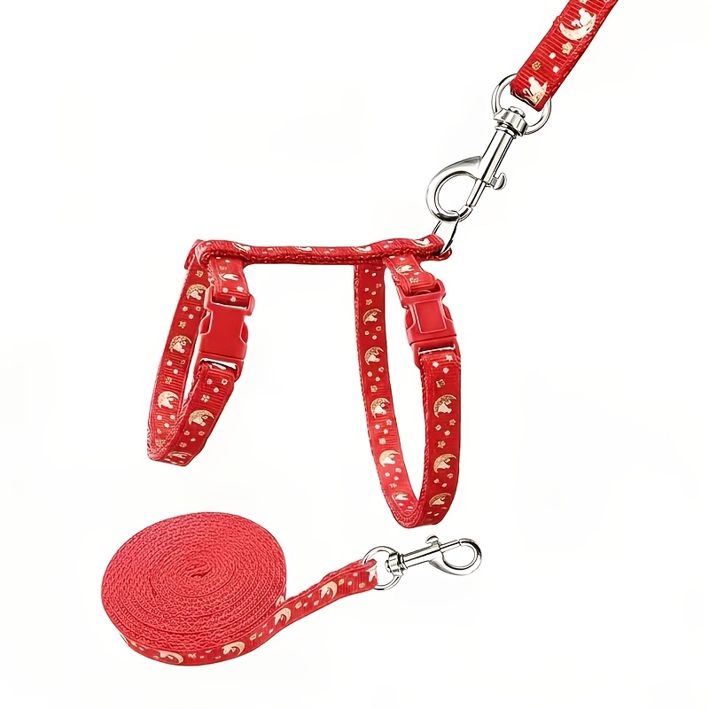 TEMU 1 Set Of Cat Leash Set, Soft Nylon Anti-escape, Adjustable, Suitable For Kittens And Small Dogs, Luminous Chest Harness