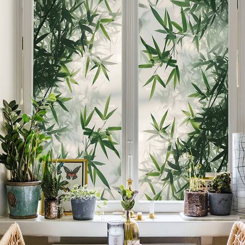 single layer mist static cling glass sticker for bathroom and shower double sided design dj3111 yl