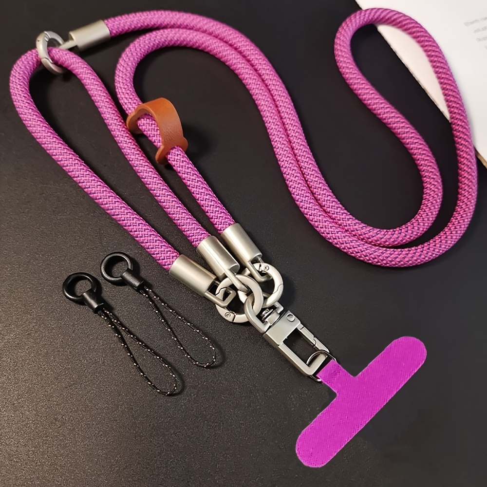 TEMU 3-in-1 Crossbody Phone Lanyard Adjustable 120cm Long Cellphone Strap Wrist Charm 3in1 Phone Lanyard