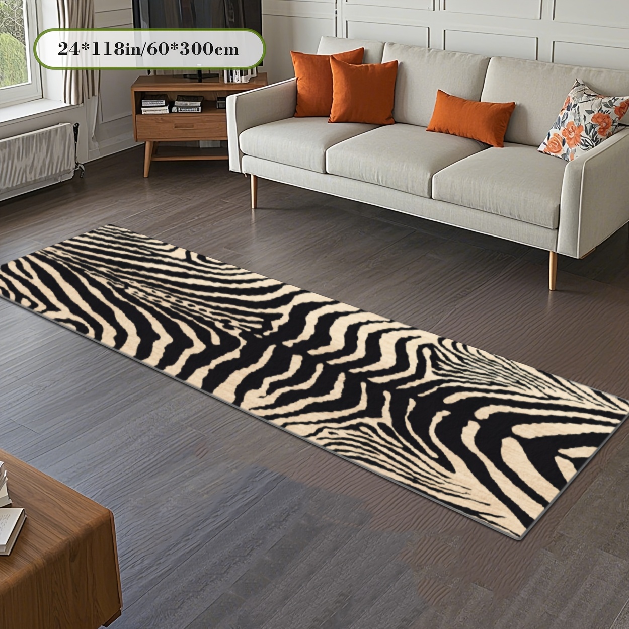 TEMU Zebra Pattern 2d Printing Rug | Soft, Non-shedding Polyester, Machine Washable, Suitable For Living Room, Bedroom, Coffee Shops, And More