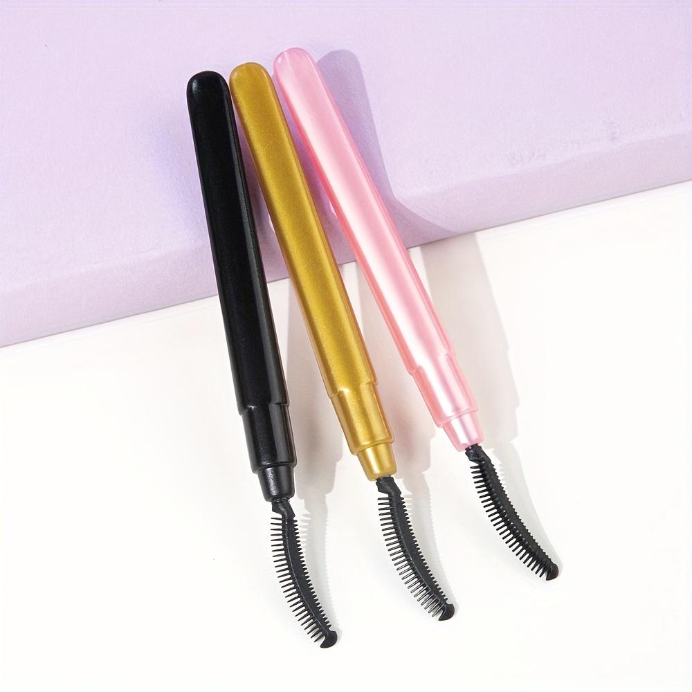 TEMU 3 Soft Silicone Eyelash Brushes With Dust Covers, Portable Eyelash Comb, Eyelash Groomer, Makeup Brush, Daily Mascara Combing Makeup Tool