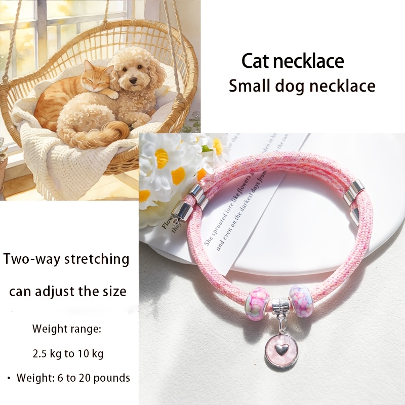 Heart-Shaped Tag Pet Collar Necklace
