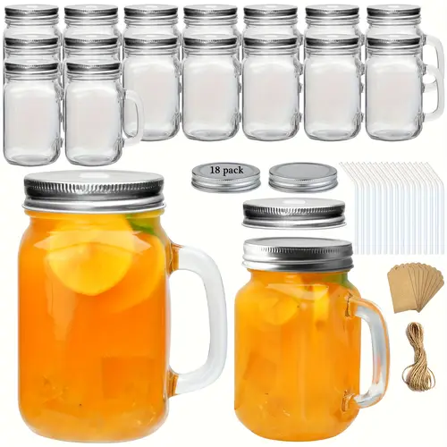 500ml light board handle cup 9 6 12 18pcs silvery integrated lid silvery straw cover glass straw