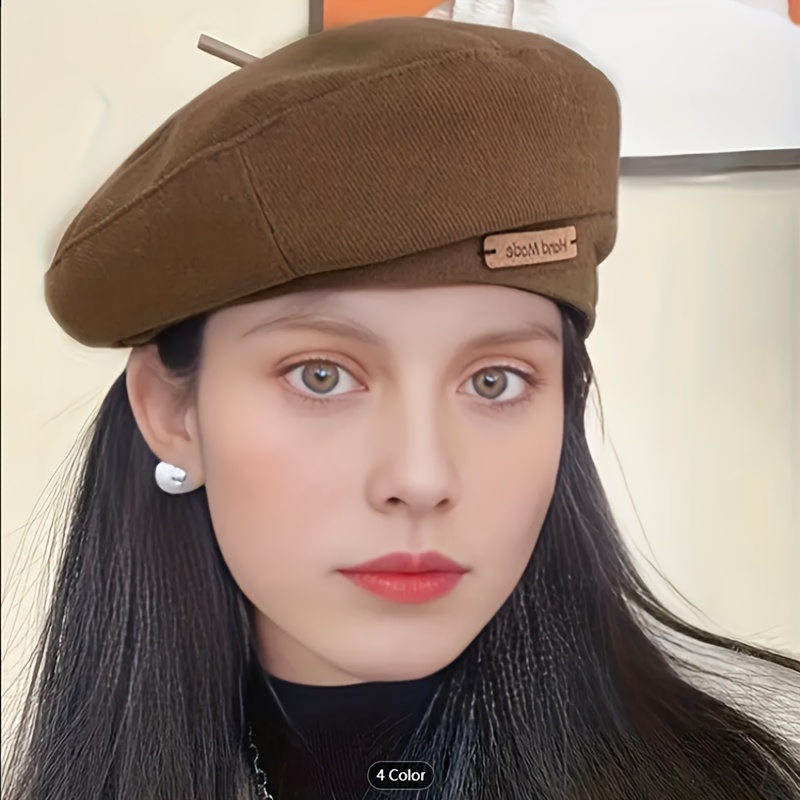 

Elegant Solid Color Beret - Lightweight, Adjustable Drawstring, Perfect For All Seasons & Occasions