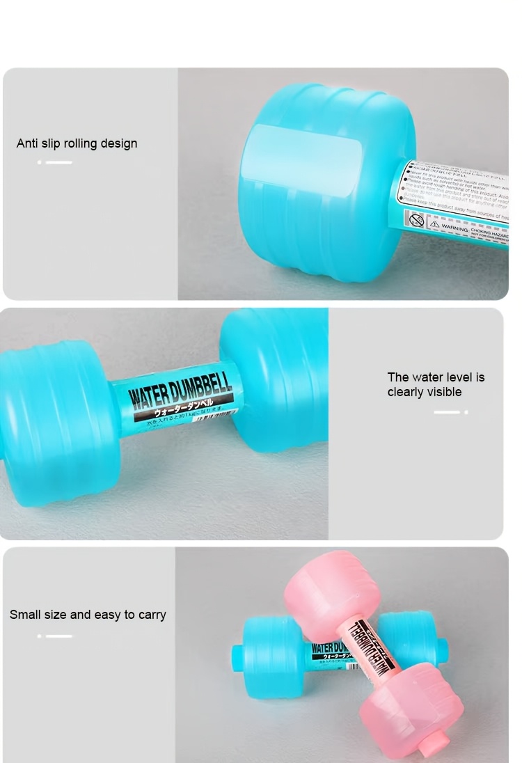 Dumbbell-shaped water-filled hand weight - High Quality sports water bottle, suitable for gyms, fitness and water training - High quality, full-body exercise suitable for both men and women