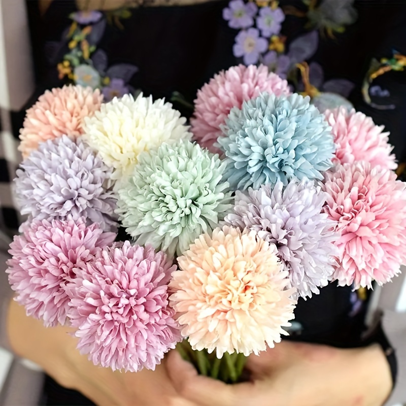 

8pcs Artificial Dandelion & Hydrangea Bouquet - Weddings, Home Decor, And (christmas, Halloween, Valentine's, Thanksgiving) - No Vase Included, Best For Christmas, Thanksgiving