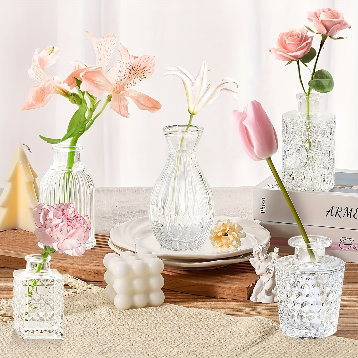 glasblütenvasen stück kleine klare vasen blumen