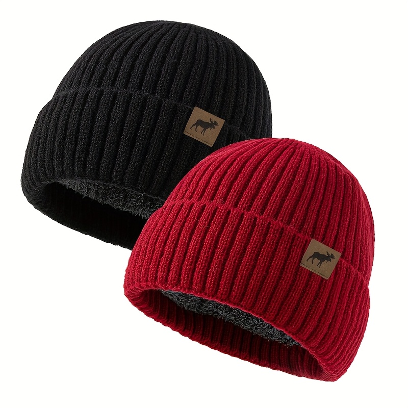 TEMU 2pcs Set Of Fashion Scarf And Old Goat Knit Hat, Autumn Winter Warm Fleece Pullover Hat Set, Casual Daily Matching Knit Hat, Outdoor Warm Hat