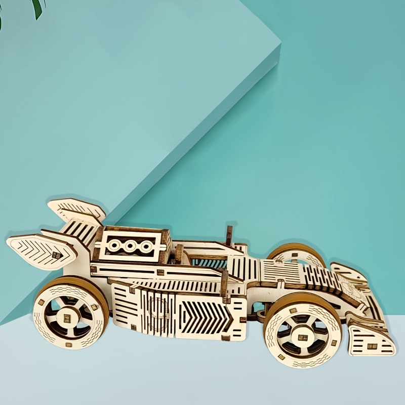 

Wooden Racing Car Model 3d Three-dimensional Jigsaw Machine Drive Car Model Crafts Creative Assembling Gift