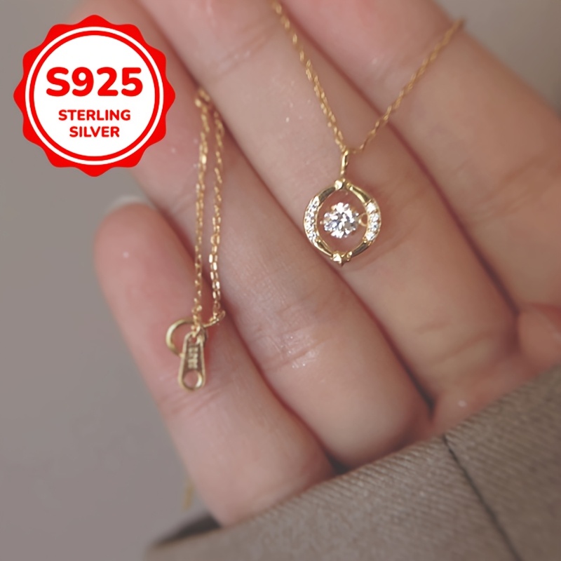 

Elegant S925 Silver Necklace With A Heart-shaped Hollow Round Geometric Pendant For Ladies, Weighing 2..