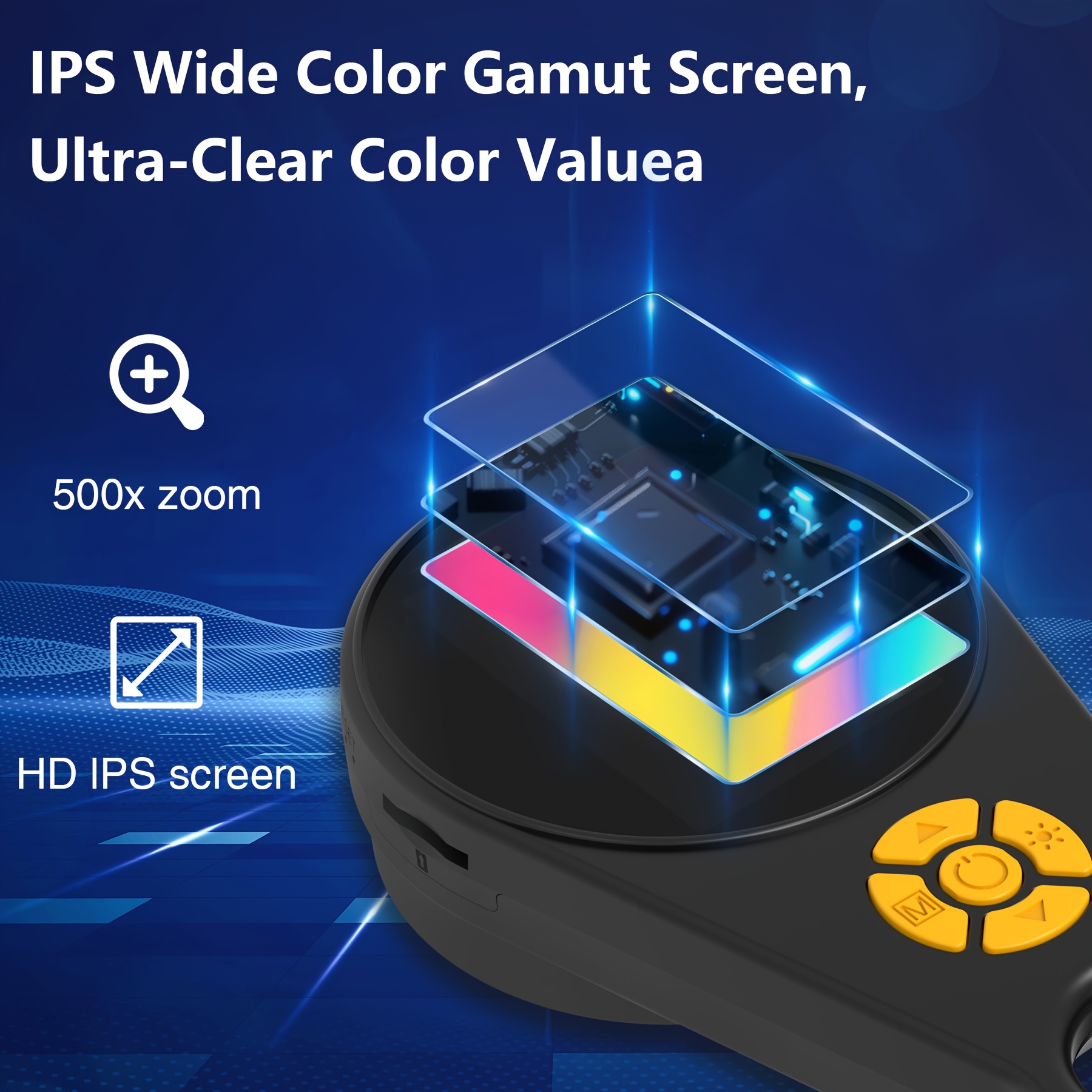 magnifying glass with light portable handheld usb digital microscope macro camera 2 0 inch ips color   focus 500x magnification compatible with windows   os   welding scientific research testing Product details 2