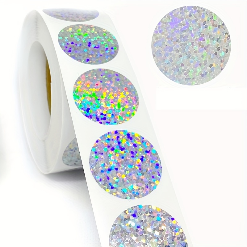 

Rainbow Holographic Sticker Labels - 500pcs Sparkle Seal Stickers For Invitations, Party, Wedding, Birthday, Envelope Seals, Self-adhesive