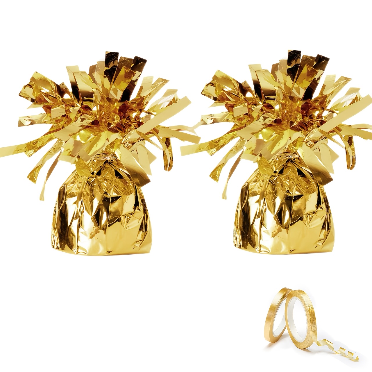 TEMU Tassel Balloon Weights Set, 2pcs Balloon Weights With 2 Rolls , Helium Balloon Anchor For Birthday Party Decorations