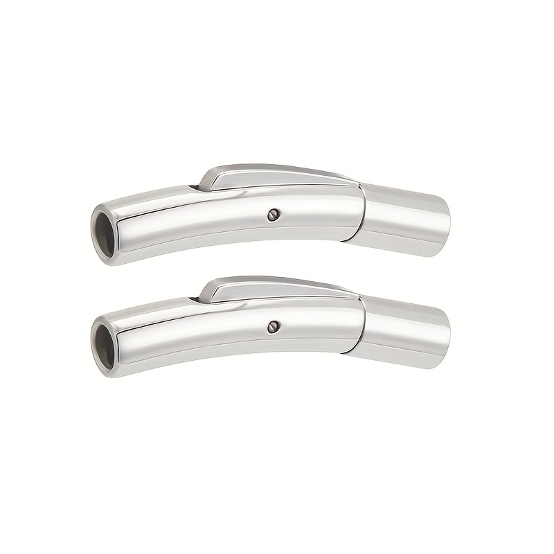 E-shop 2 Stück Säulen-Spangen aus 304 Edelstahl, entwickelt zum Verbinden von Lederriemen bei Armbändern und Halsketten