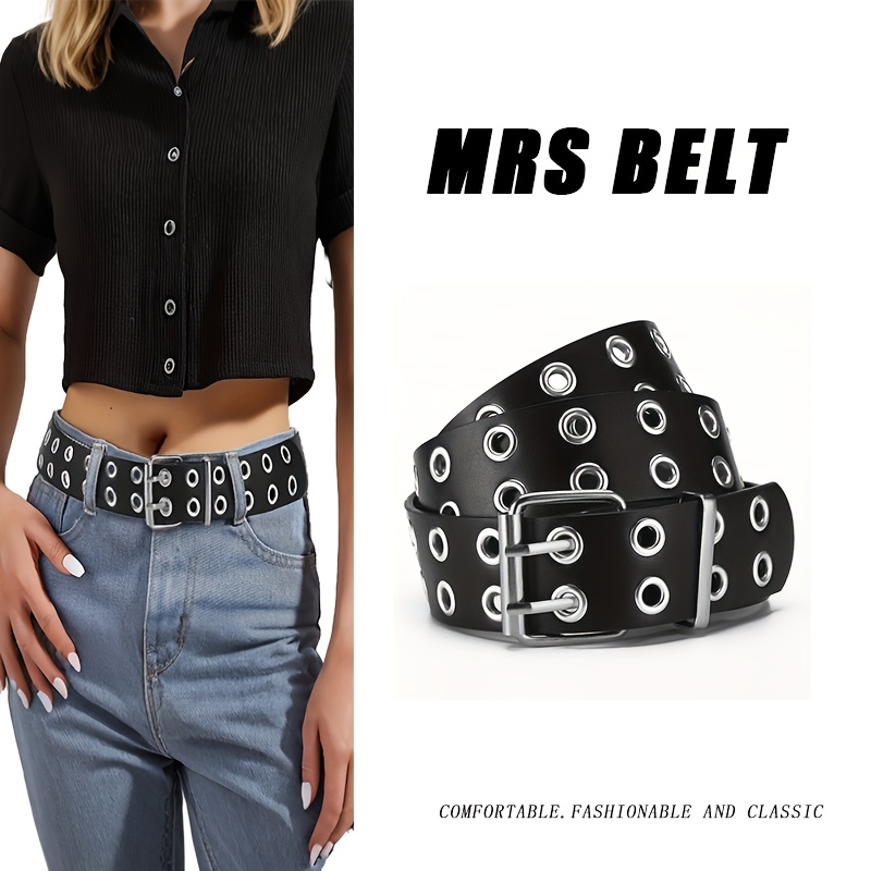 

1pc Ceinture Noire Style Punk Simple et Tendance, Style puY2K de Haute Qualité Adaptée aux Jeans