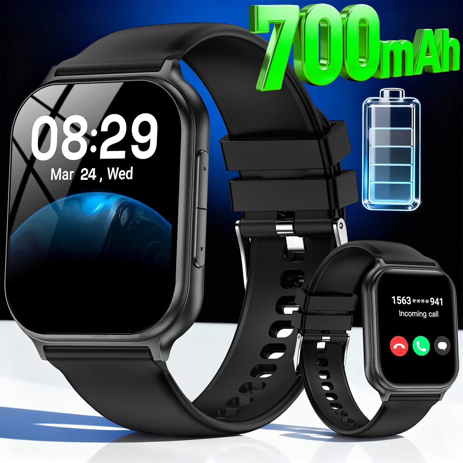 Image of Men's/ Watch, 700mah Ultra Large Capacity Battery, 1.83"/46.48mm Hd Touchscreen Fitness With Wireless Calling, Fitness Watch With Sleep Monitor/120, Smartwatch For Iphone , Festival Gift