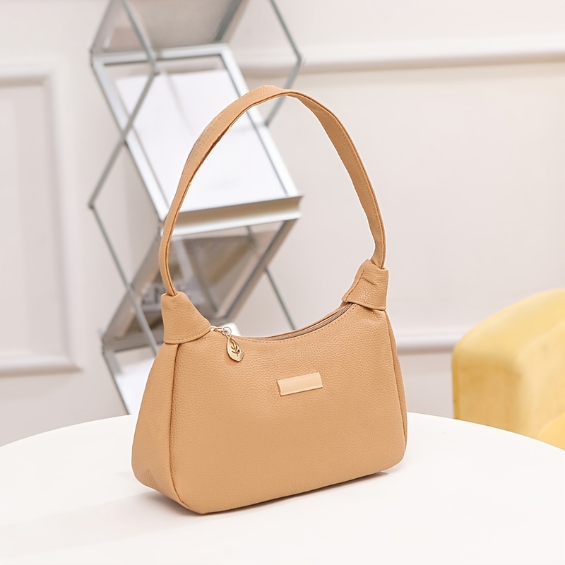 

Fashion Women's Underarm Bag Crossbody Bag, Optional, Solid Color Texture Comfortable Fabric, And Small Hardware Decoration, And Comfortable Handle, And Zipper Design, (25*7*17) Cm