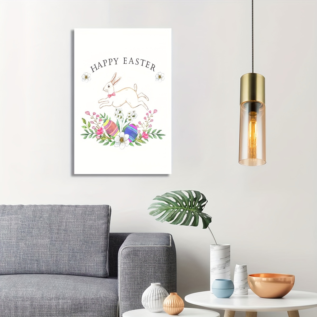 happy easter easter bunny decor canvas art poster and wall art picture print modern family bedroom decor posters
