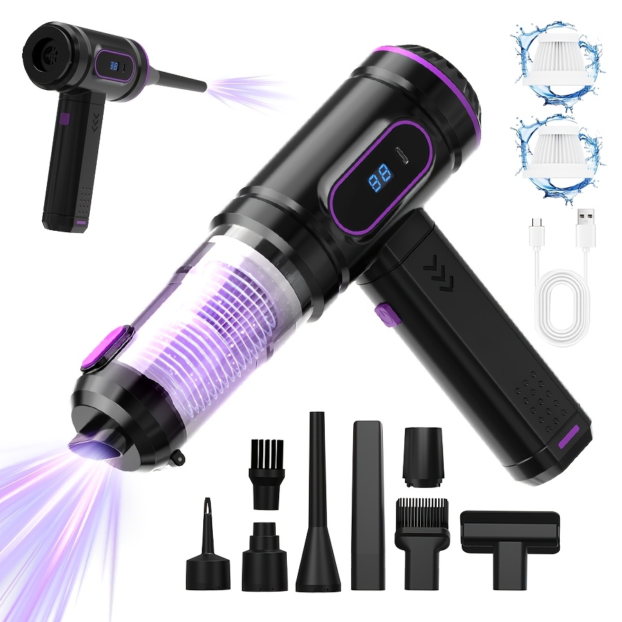 Wireless Car Vacuum Cleaner, Multi-functional Vacuum Cleaner, Blow And Suction Integrated, High Suction Wireless Handheld Vacuum Cleaner, Display, Portable Powerful Suction Cleaning Machine