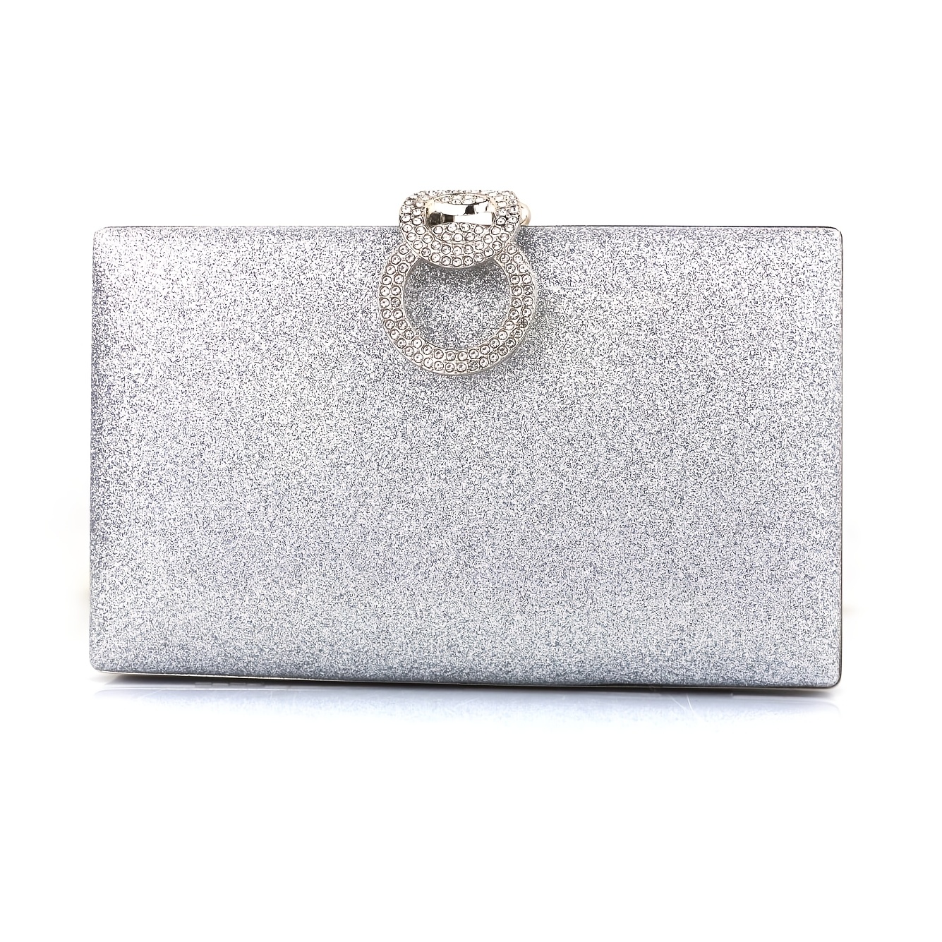 Mini Glitter Rhinestone Chain Link Hard Case Clutch Bag