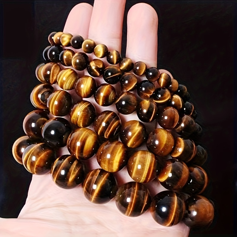 

1 4/6/8/10mm Stone Tiger Eye Round Spacer For Jewelry Diy Bracelet Necklace