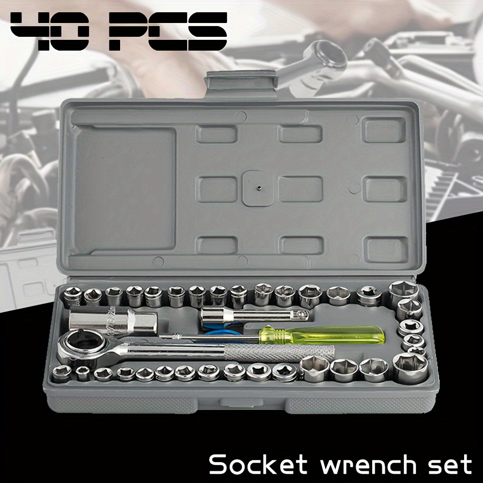 

40pcs Wrench Socket Kit With A Wide Range Of Sizes And Specifications For Everything From Routine Home Repairs To Professional Car Maintenance