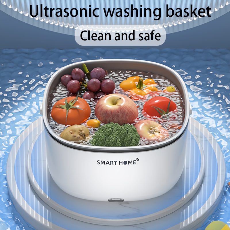 

1pc And And , Household Fruits And Vegetables, - Cleaning , Portable Washer, 2 Aa Batteries, One- , Drain Is