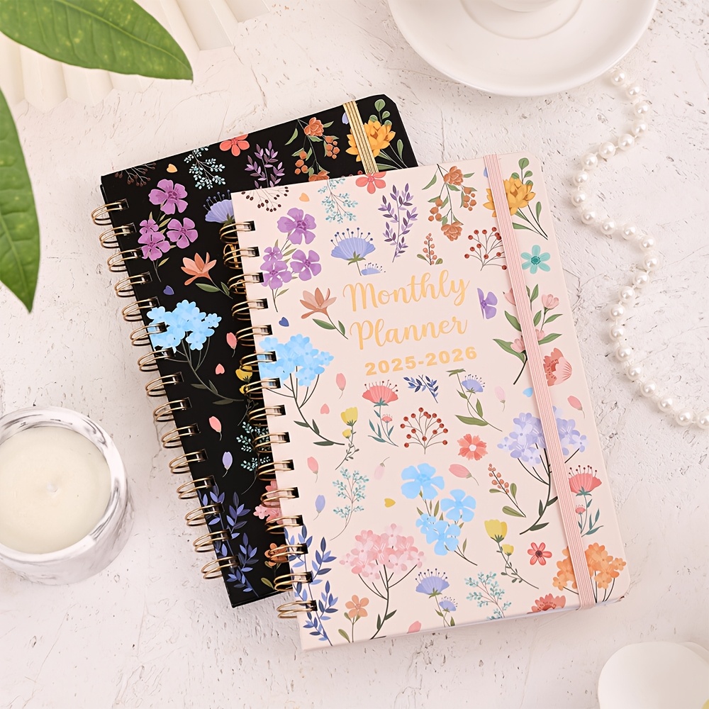 

2025-2026 Monthly Budget Planner Notebook, 56 Sheets With Bookmark Stickers, Colored Inner Pages, Floral Style - Ideal For Income, Debt, Saving, Expense, And For Office, Home, School, Hardcore Planner