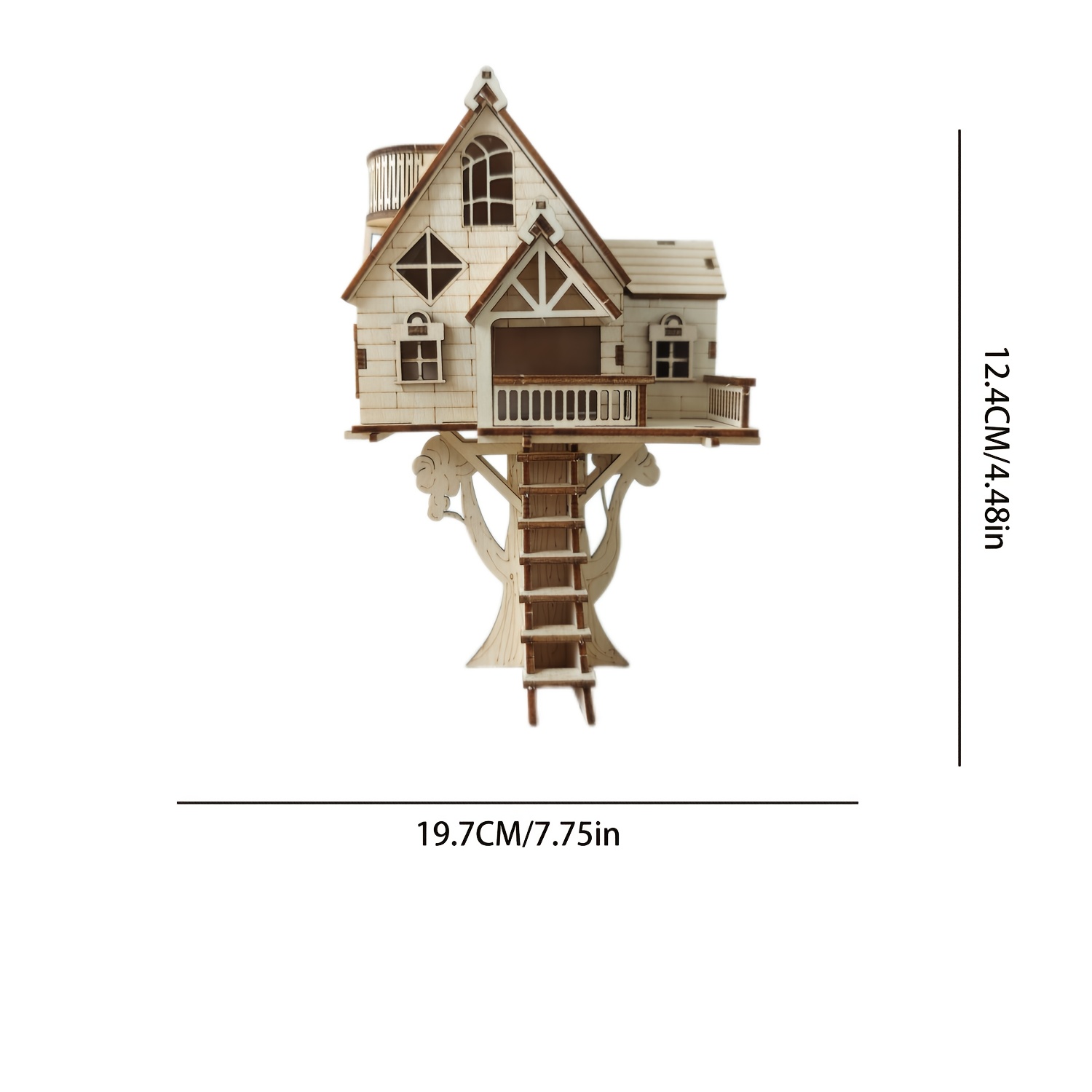 Wooden Treehouse Model Kit, A Puzzle Building Set, Wooden Assembly Blocks, Perfect For Christmas And Halloween Gifts