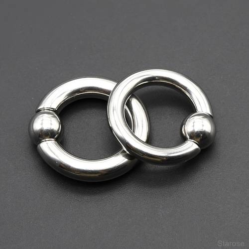 1pc versatile large gauge steel bead rings circular barbell piercing septum nose ring hoop big size earrings for women men pa bcr rings ear expander huge earweights body jewelry 12g 10g 8g 6g 4g 2g 0g 00g 2 12mm