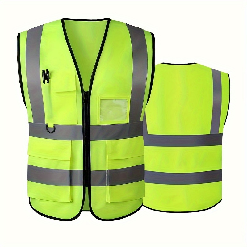 

4/5pcs 5 Pockets High Visibility Reflective Safety Vest For Men And Women