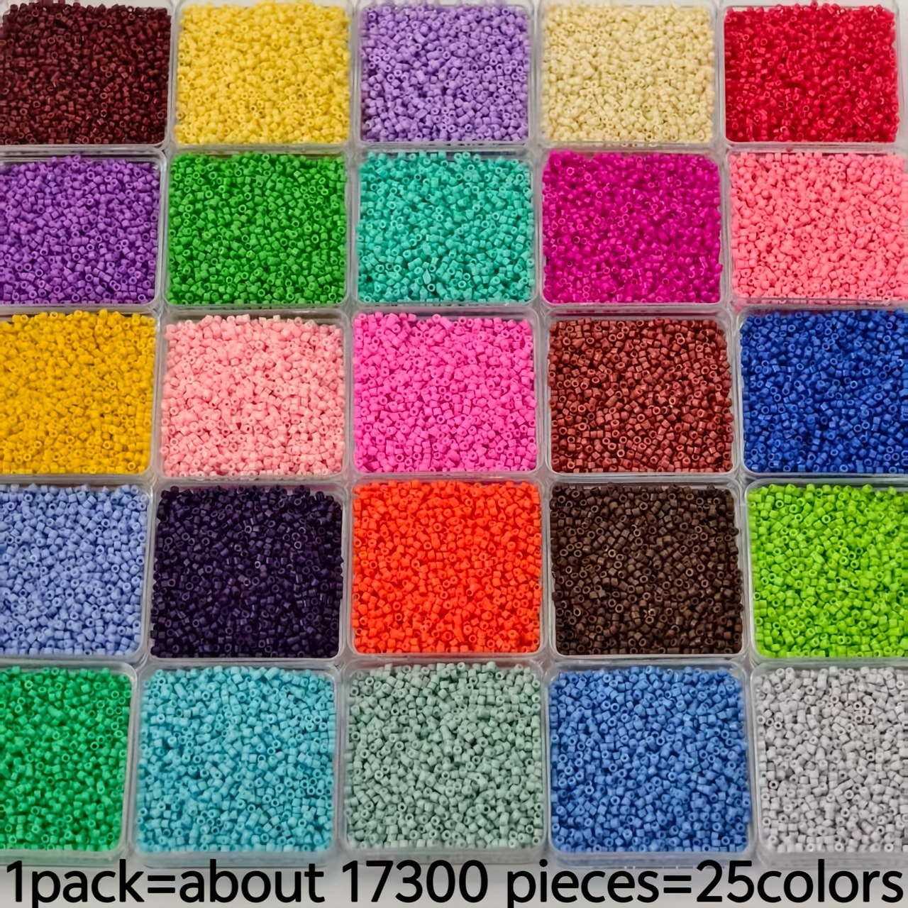 TEMU 17300 1.6mm Mini Solid Color Glass Beads, 25 Colors Of High-quality Czech Glass Seed Beads, Bulk Spacer Beads, Suitable For Necklace Earrings