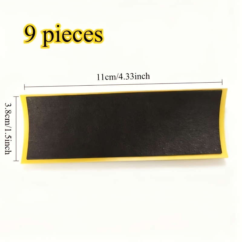 TEMU 9 Poignées auto-adhésives en mousse haute pour planche à doigts, 38 mm x 110 mm / 40 mm x 110 mm, patins adhésifs antidérapants noirs,