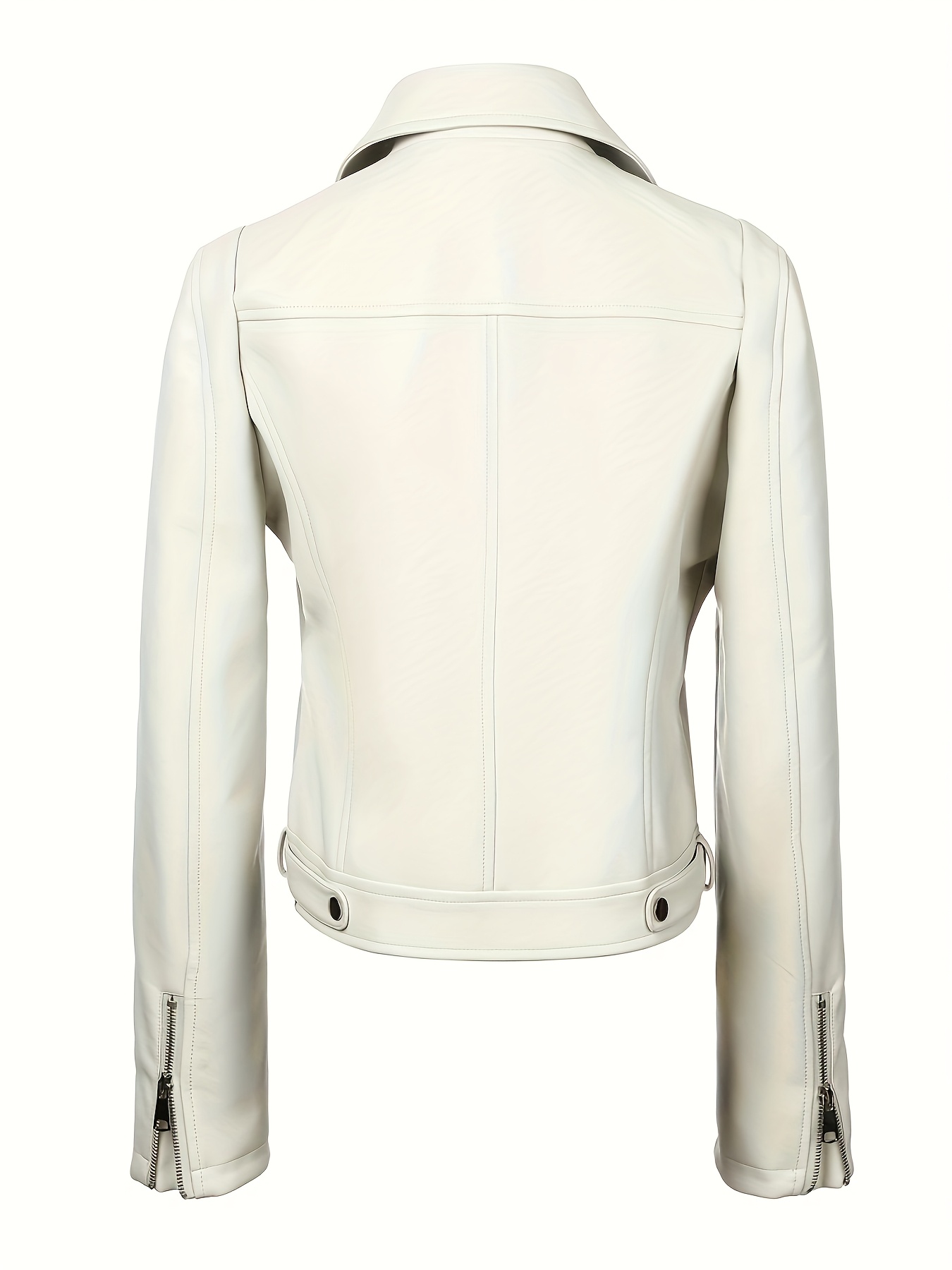 chaqueta cuero sintético estilo motociclista color Temu