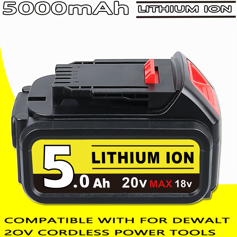 1pack/2pack 18v(20vmax) 5.0ah Dcb200 Del1810 Replacement For 18v 20v : 5.0ah Lithium Battery Compatible With Dcb208 Dcb200 Dcb206 Dcb204 Dcb203 Dcb180 Cordless Power Tools