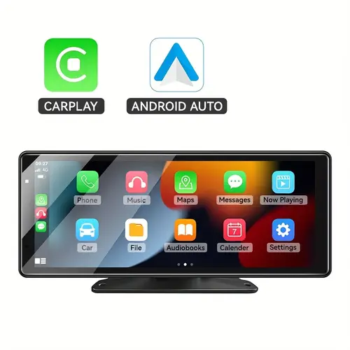 9 inch portable carplay auto wireless link wireless hands free rearview camera aux input cars car plug powered adapter vehicle entertainment modern interface sturdy construction smart car device car enthusiasts car multimedia player device modern vehicle owners