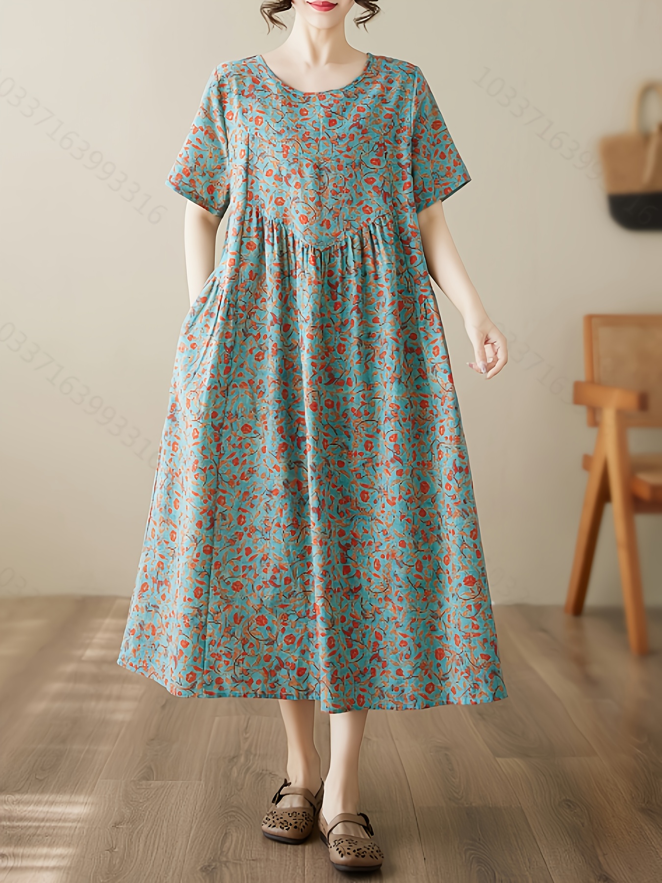 knee length dresses for ladies Color-Block Linen Dress Palawan