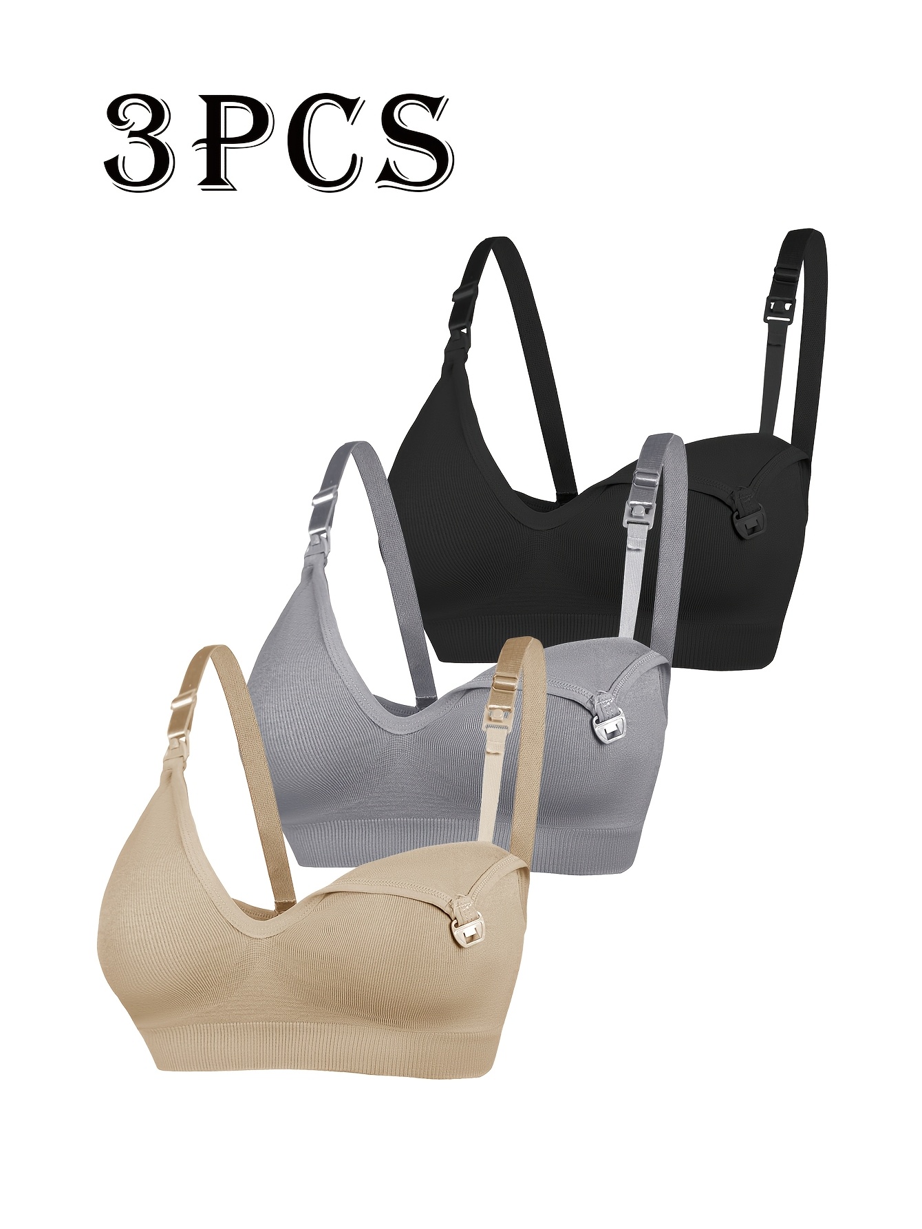 Adjustable Maternity And Nursing Bras for Women, Set of Three