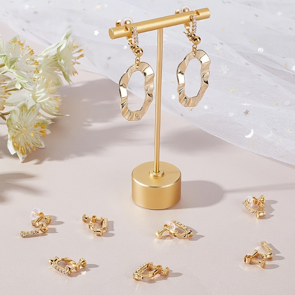 商品名】クリップ式ピアス変換 18k金メッキ ル ラインストーン 
