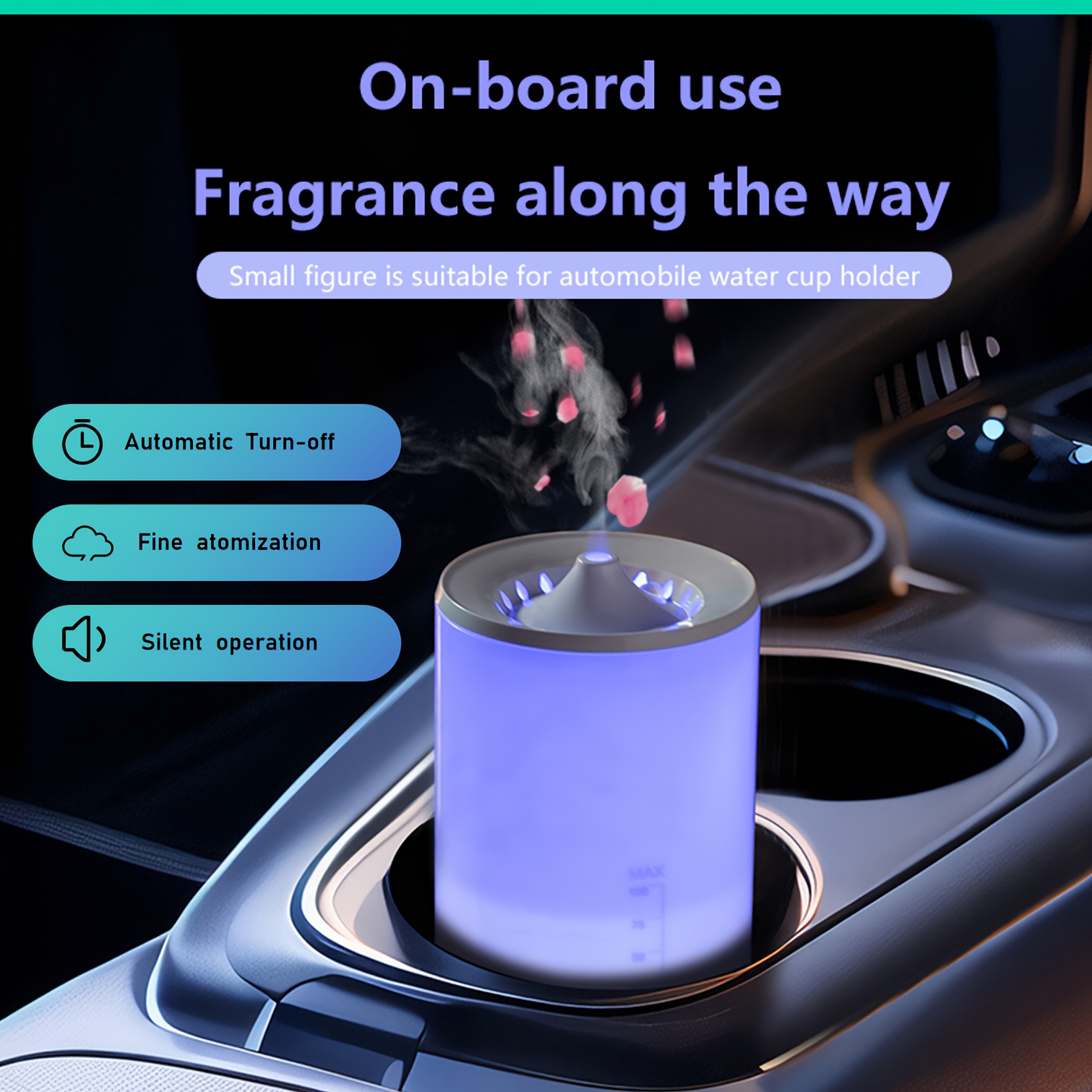 Essential Oil Diffuser Humidifier for Use, Silent Operation with Visible Water Level Indicator 7-color Magic Lights, USB Interface, Automatic Power-off Protection Ideal for Offices/bedrooms/dorms/RV