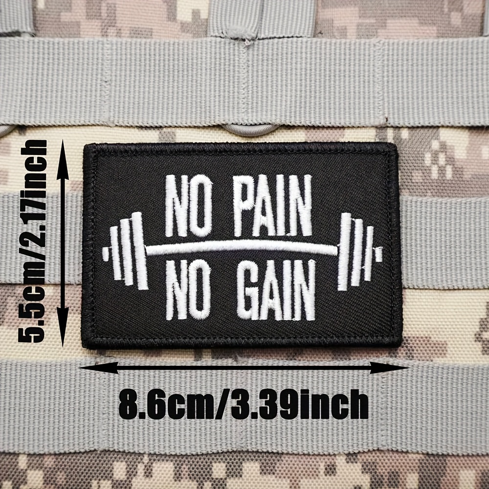 Image of 1pc No Fitness Weightlifting Barbell Hook Embroidered Cloth Patch, Suitable For Decorating Vests, Backpacks, Hats And Clothes, Decorative Embroidery Patch Badge, Gift Idea, Ideal Birthday Present